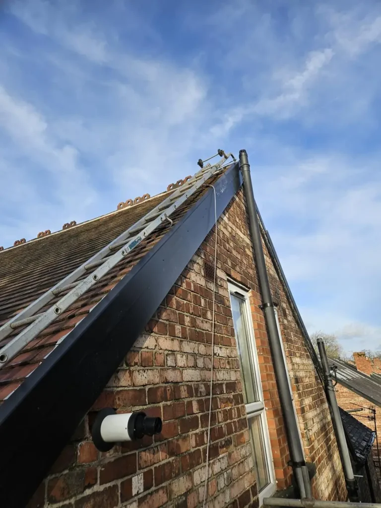 Black fascia and bargeboard on a gable